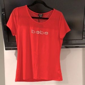 Bebe, color Poppy red blouse size L